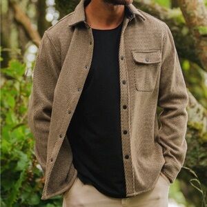 Worn 1x ANIAN Jericho wool overshirt button down long sleeve top shirt jacket M